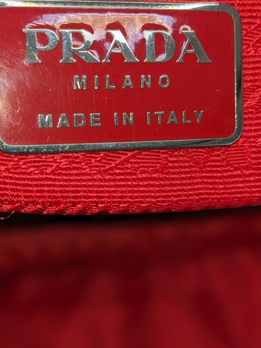 Prada Red Nylon Tote with Clear Handles + Dust Bag - Picture 8 of 14